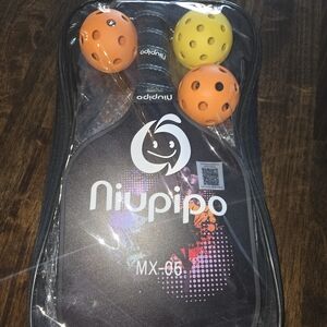 Niupipo MX-06 Pickleball Paddle Set with Orange & Yellow Balls